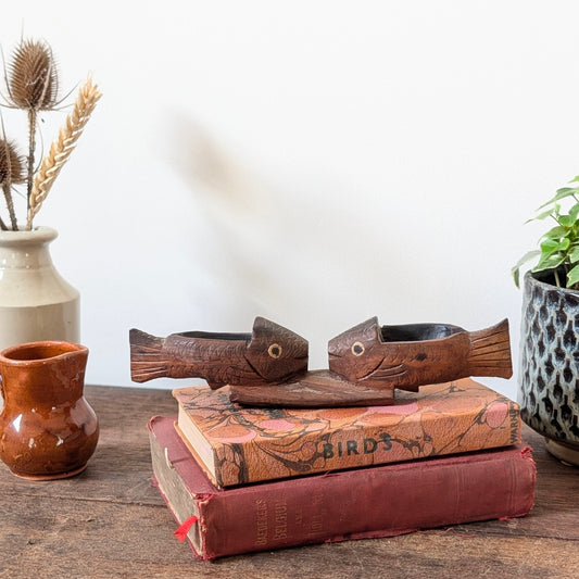 Wooden Fish Folk Art Salt and Pepper Pot