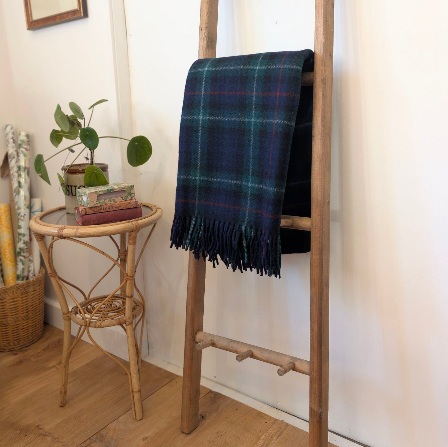 Balmoral Tartan Blanket - Navy and Green