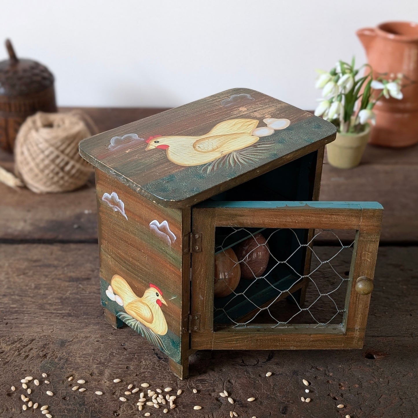 Wooden Country Style Egg Box Holder