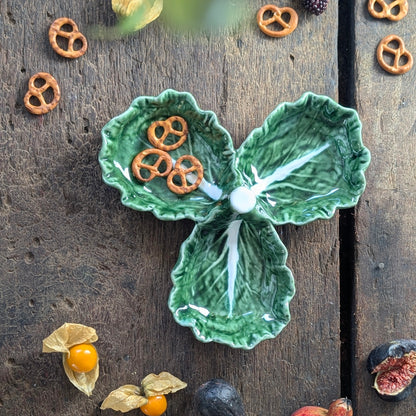 Portuguese Cabbage Leaf Trio Dip Dish