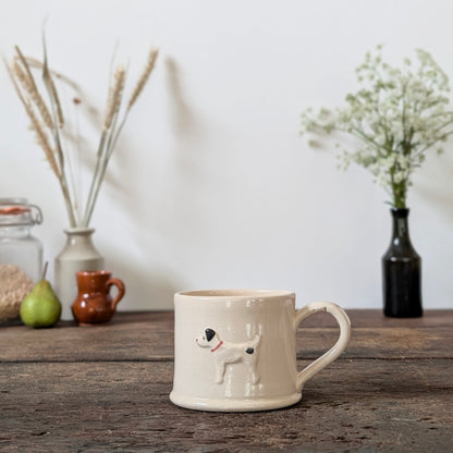 Hogben Pottery Jack Russell Mug - Cream
