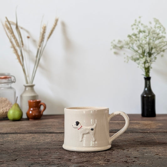Hogben Pottery Jack Russell Mug - Cream