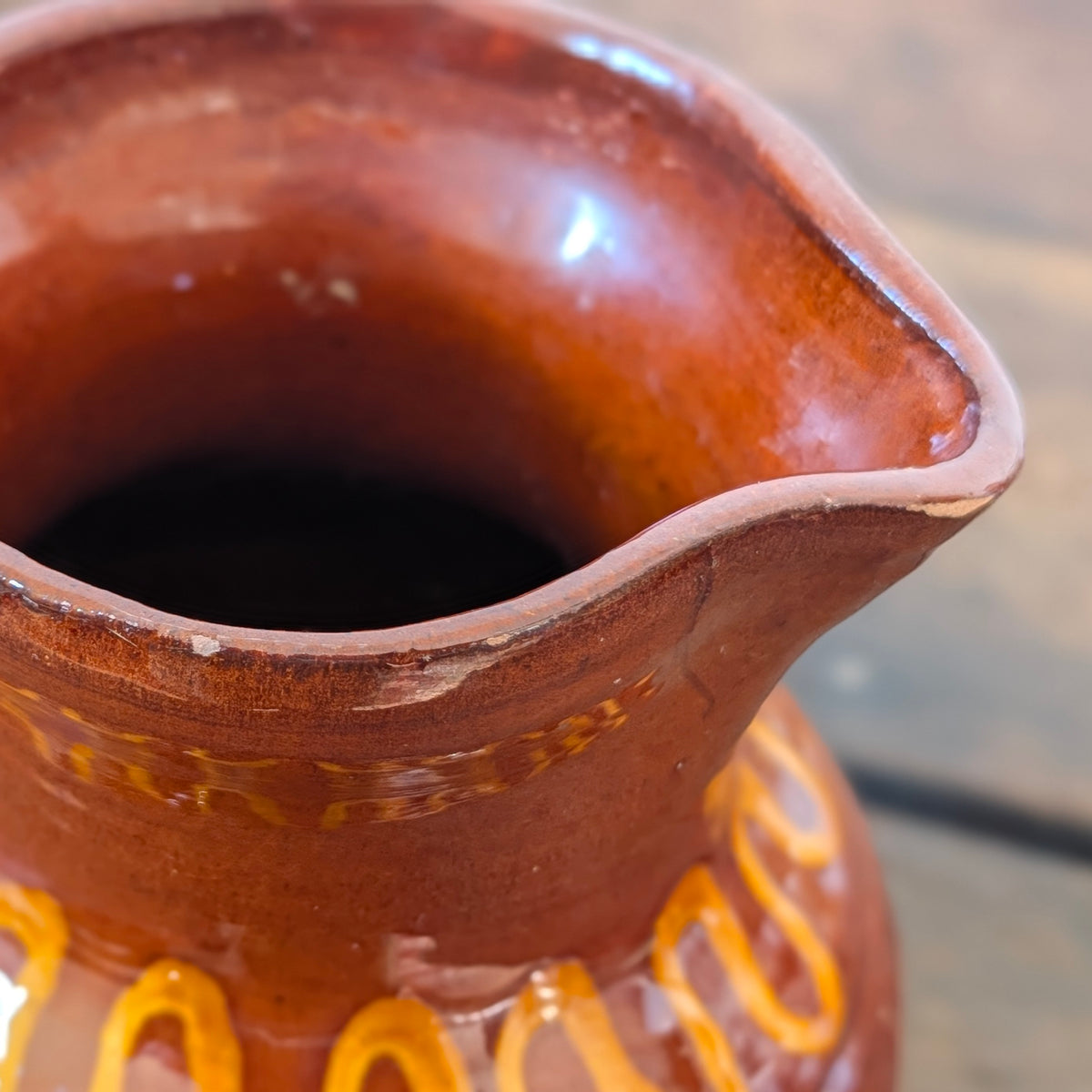 Brown Glazed French Earthenware Jug