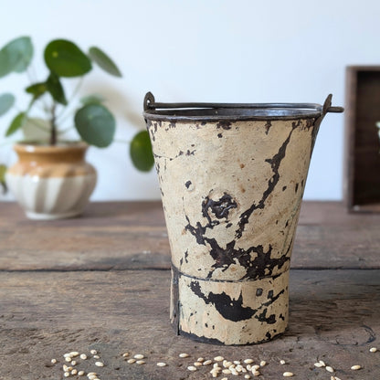 Painted Indian Metal Bucket/Planter