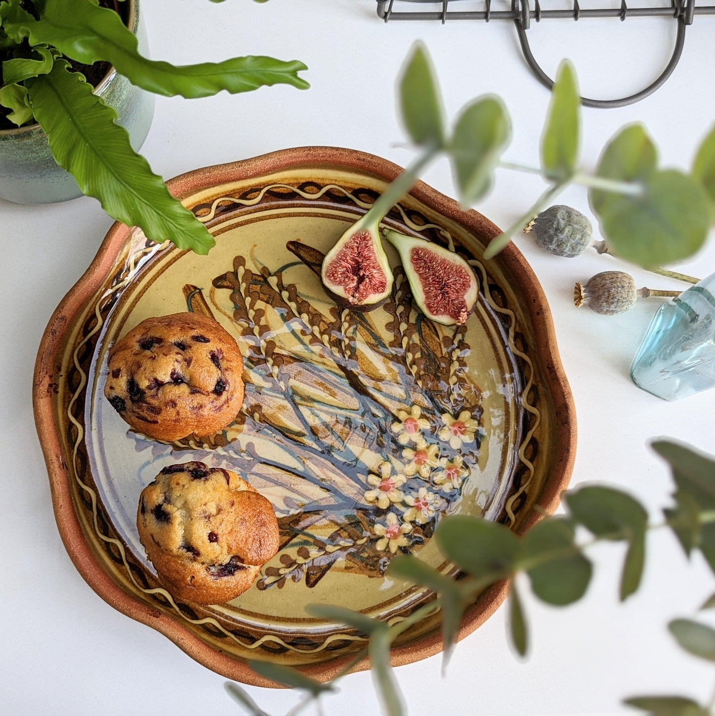 Terracotta Daisy Dish