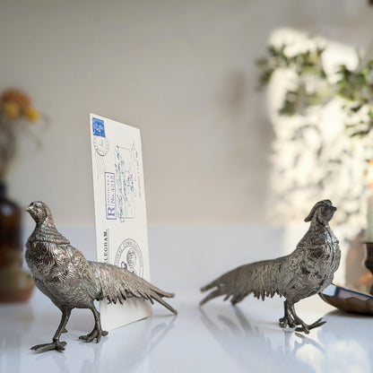 Metal Pheasant Menu Holders