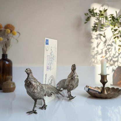 Metal Pheasant Menu Holders
