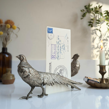Metal Pheasant Menu Holders