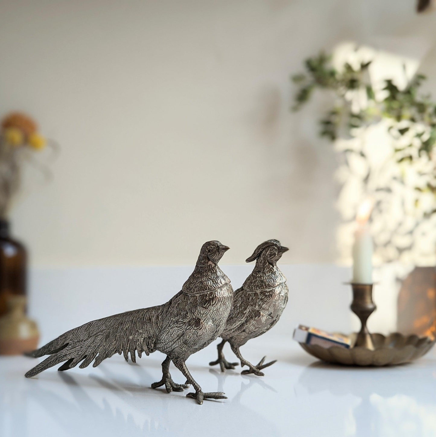 Metal Pheasant Menu Holders