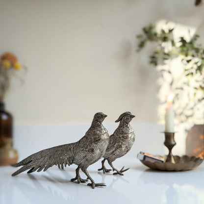 Metal Pheasant Menu Holders