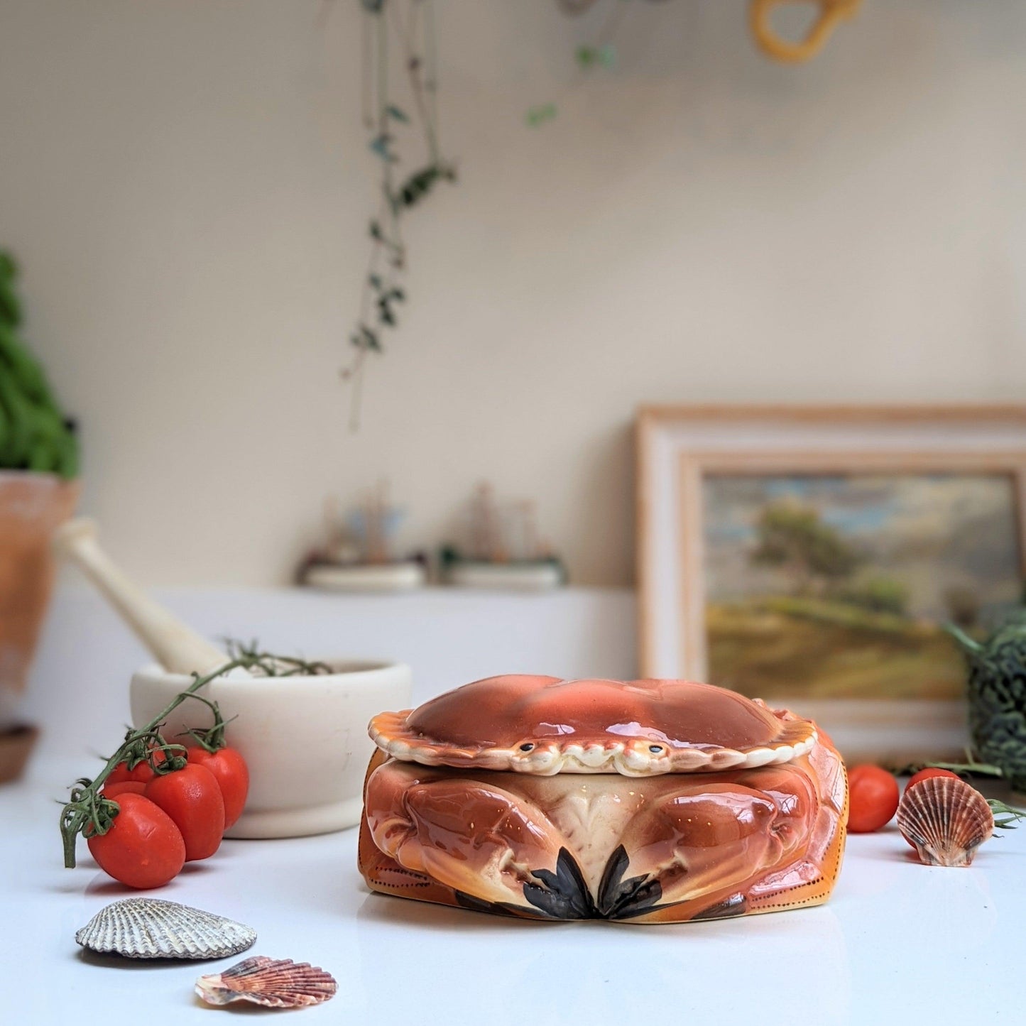 Majolica Caugant Crab Tureen