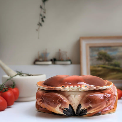 Majolica Caugant Crab Tureen