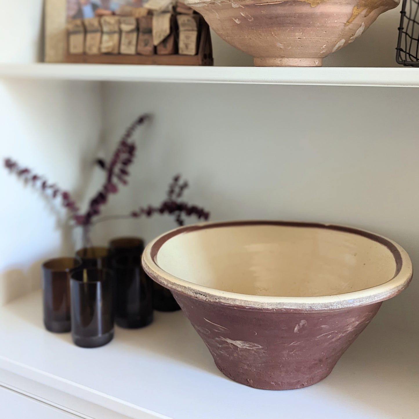 Antique French Tian Earthenware Bowl