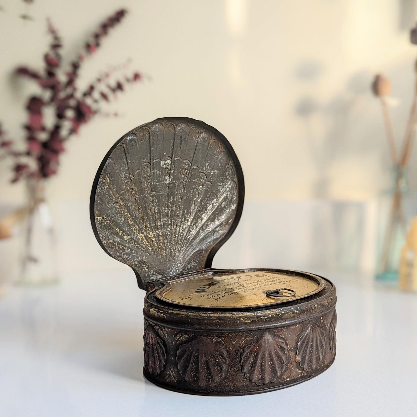 Scallop Shell Rustic Tin