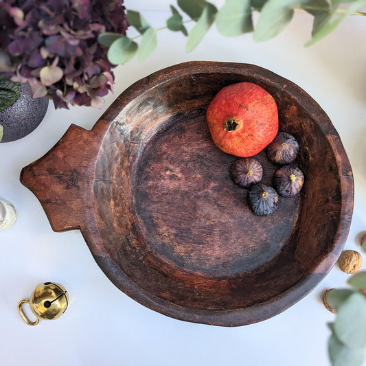 Rustic Hand-carved Wooden Bowl