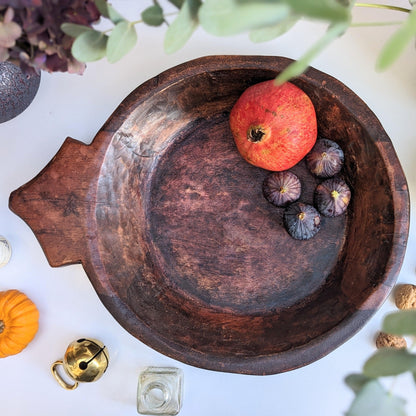 Rustic Hand-carved Wooden Bowl