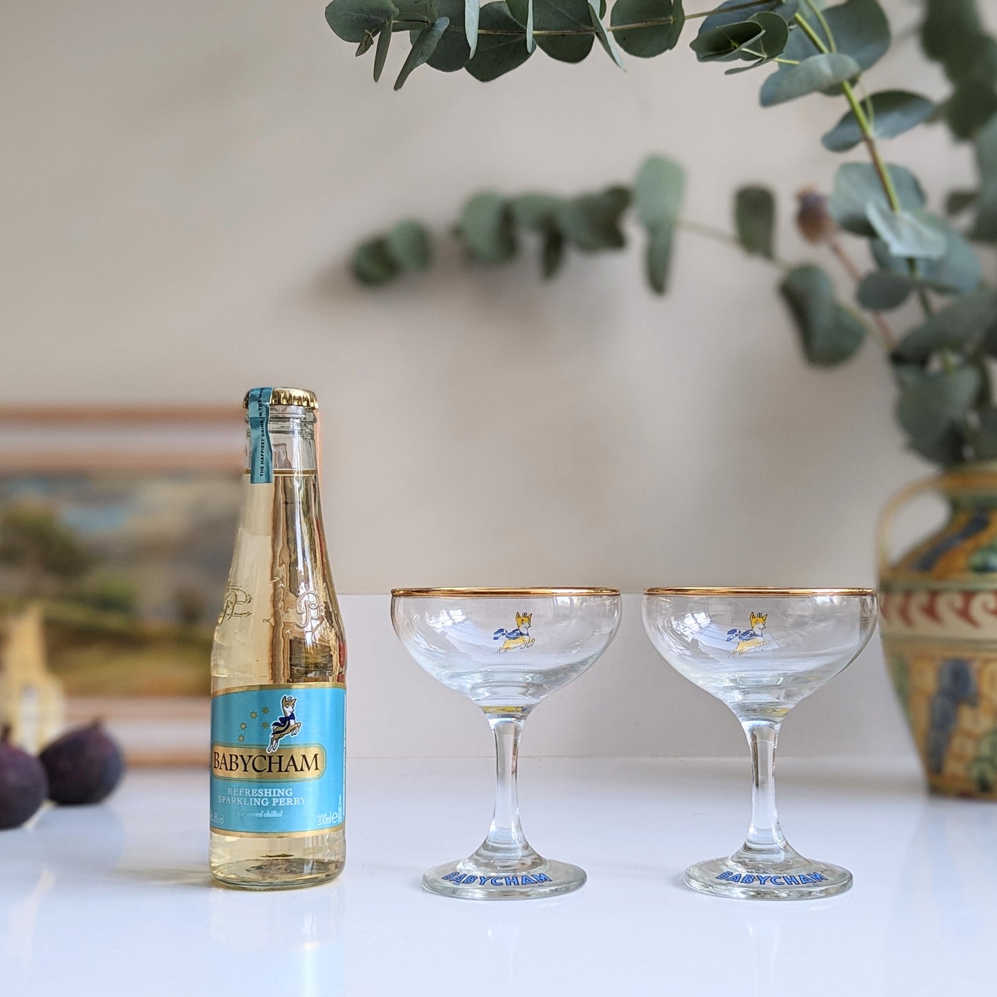 Babycham Glasses 1970s Style (Pair)