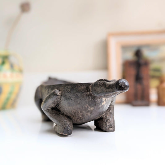 Wooden Crocodile Bowl