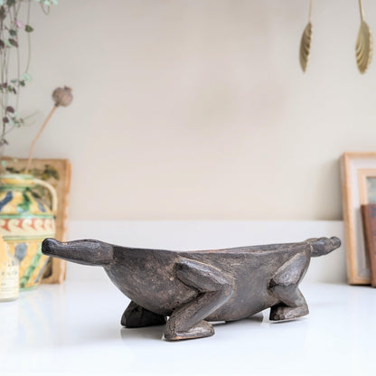 Wooden Crocodile Bowl