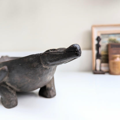 Wooden Crocodile Bowl