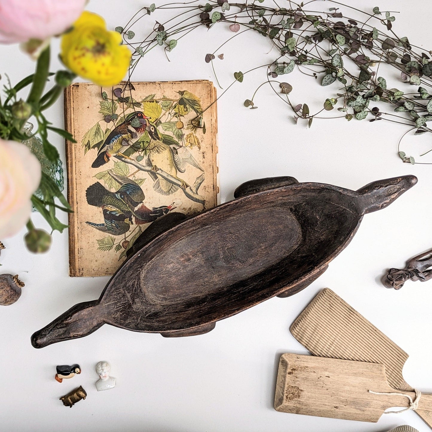 Wooden Crocodile Bowl