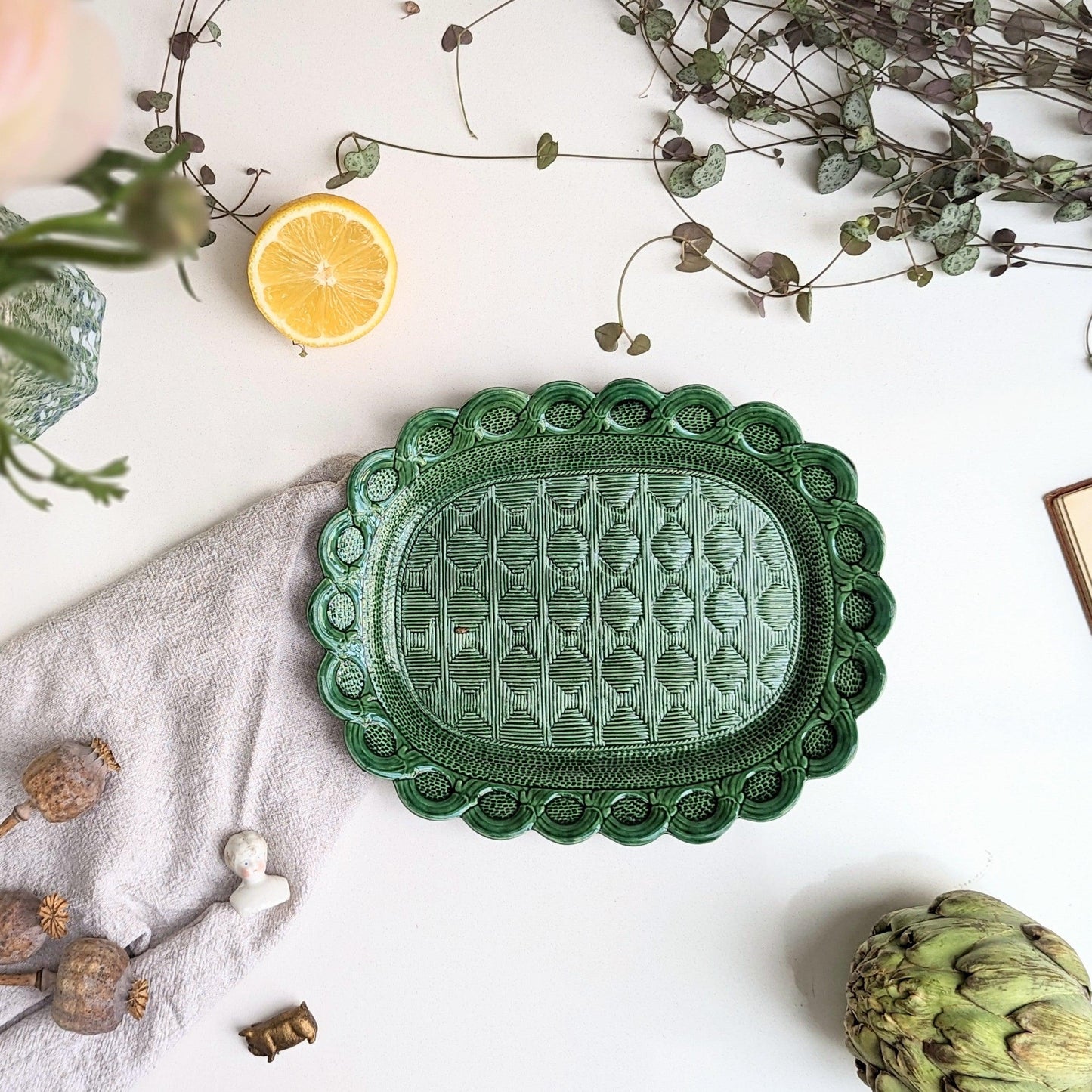 Green Woven Plate