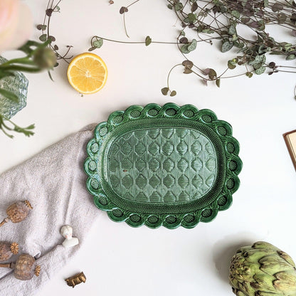 Green Woven Plate