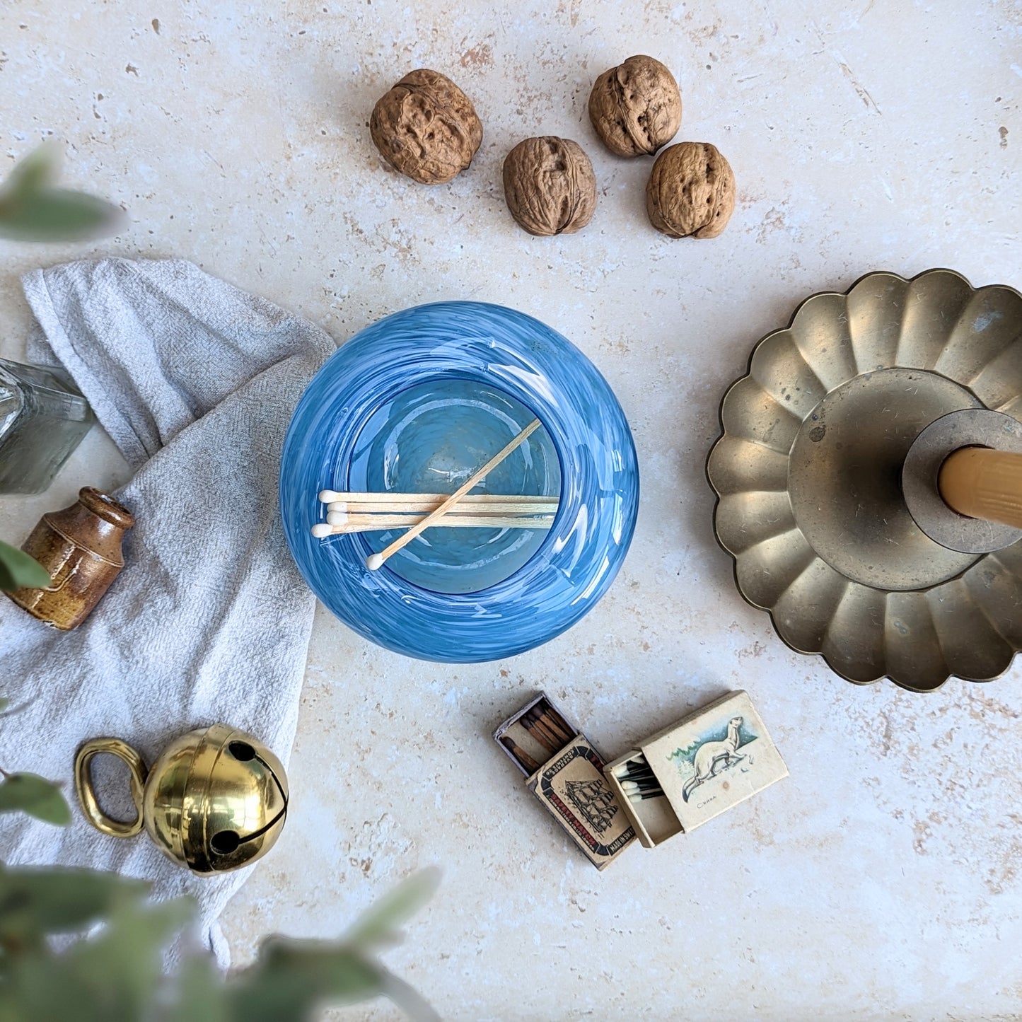 Blue Glass Ashtray