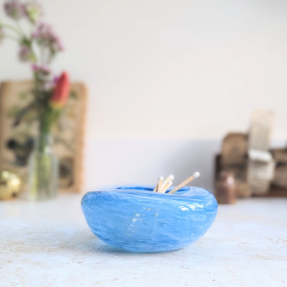 Blue Glass Ashtray